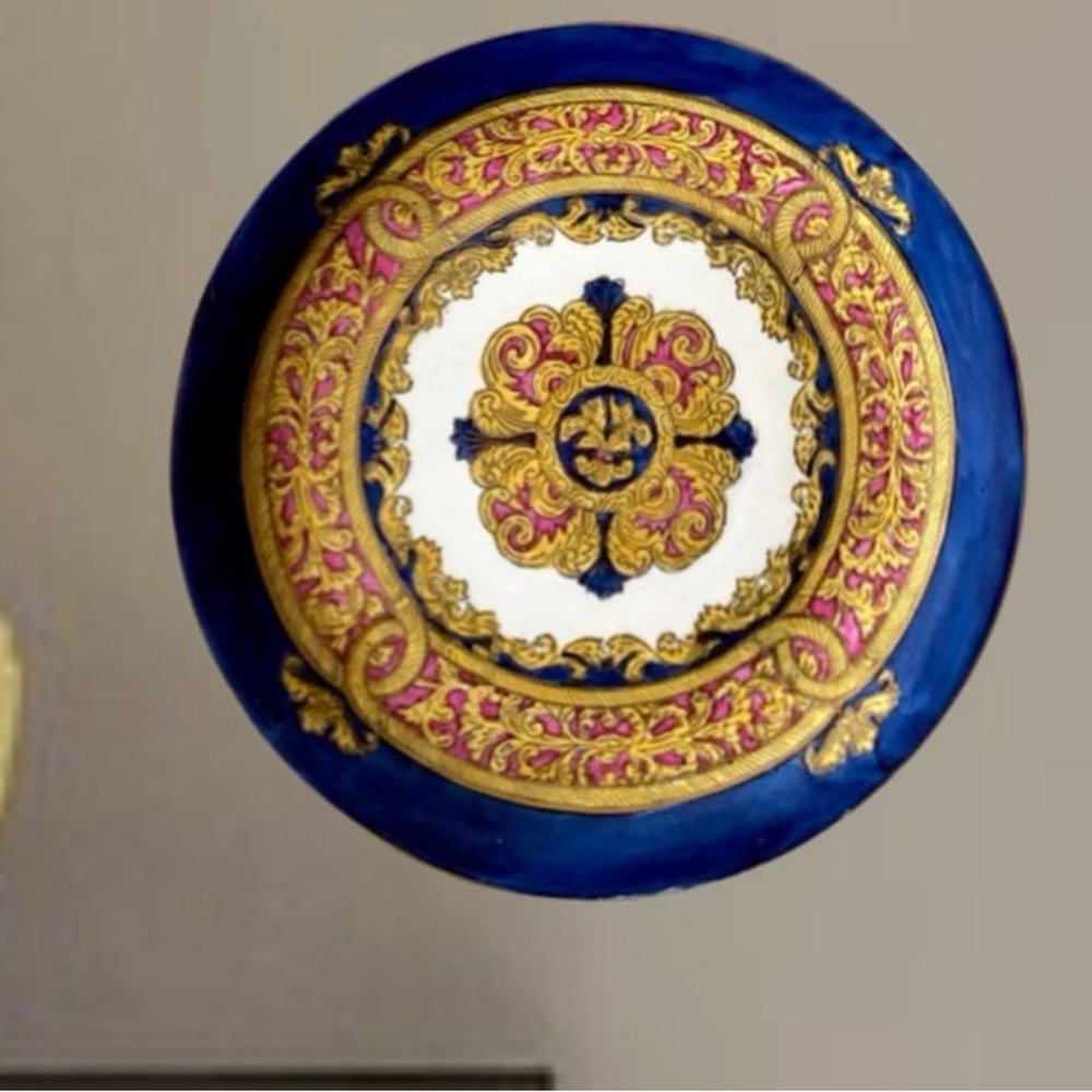 Gorgeous vintage Blue and gold Andrea By Sadek plate